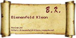 Bienenfeld Kleon névjegykártya